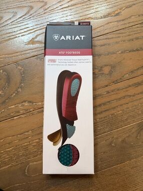 Ariat Women's ATS Footbeds in Red with Teal Accents